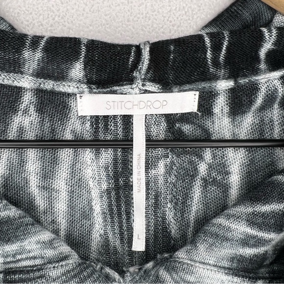 Stitchdrop Tie Dye Hooded Sweater in Black/White L - Picture 3 of 9